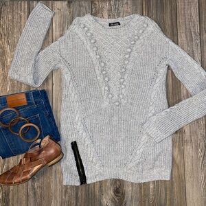 New GREY Ella Moss Cable Knit Zipper Sweater